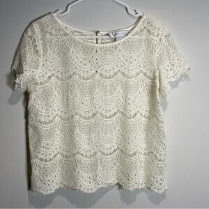 Elegant Cream Lace Women's Top
